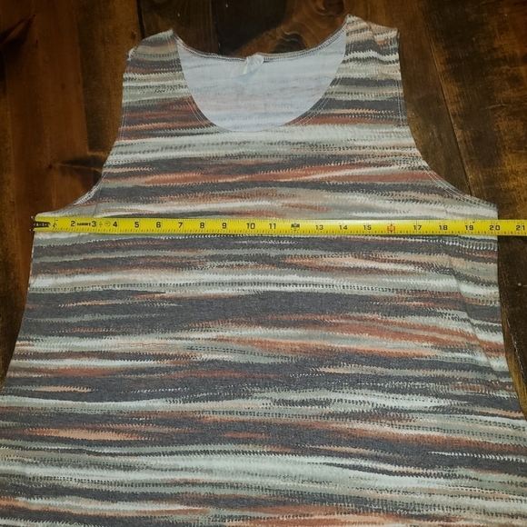 Earthtones Cream Tan Orange Sleeveless Tanktop 1X - Picture 4 of 8